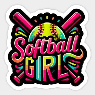 Softball Girl Sticker